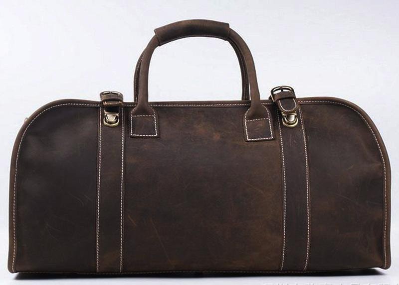 Vintage Leather Weekender Bag