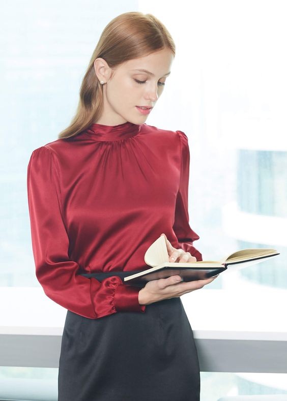 Retro Style Silk Blouse
