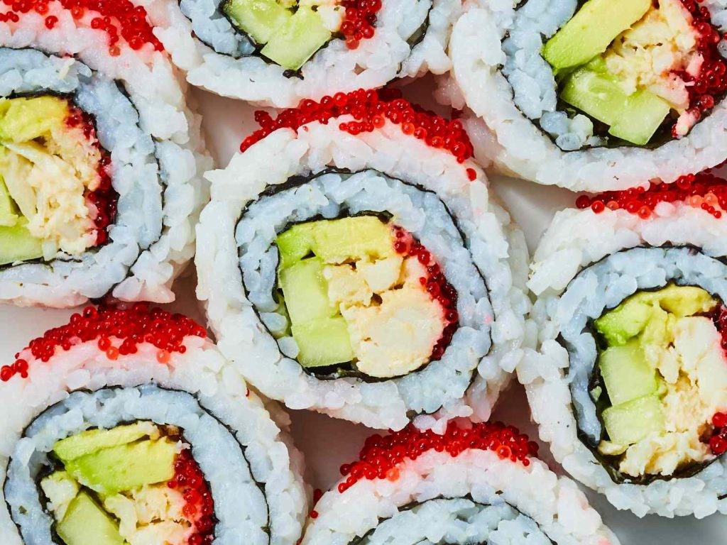 California Rolls with Soy Sauce