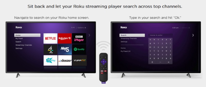 Man enjoying streaming content on Roku