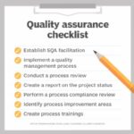 Seven steps in quality assurance: Planning, Defining Standards, Review, Testing, Documentation, Implementation, and Audit