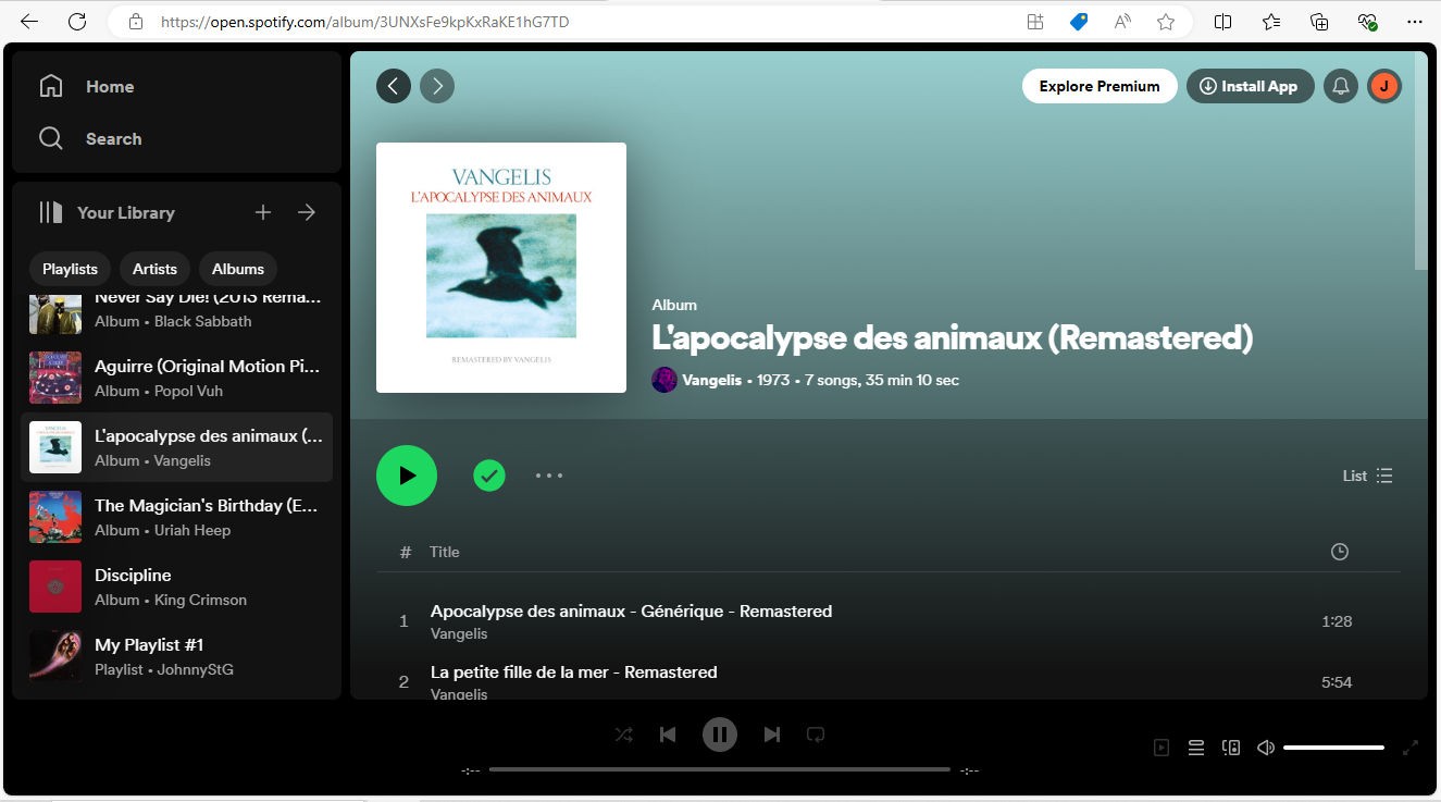 A screenshot showing Spotify