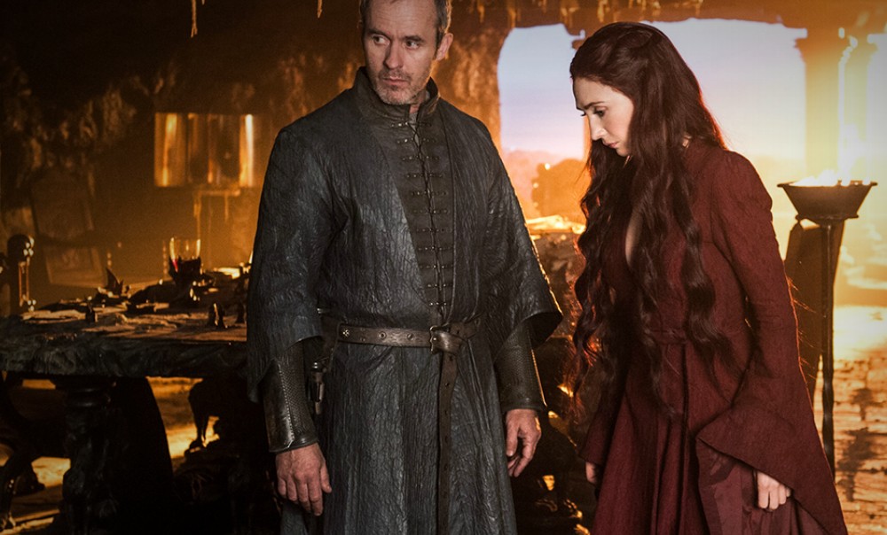 Stannis Baratheon and Melisandre, allies in the quest for the Iron Throne