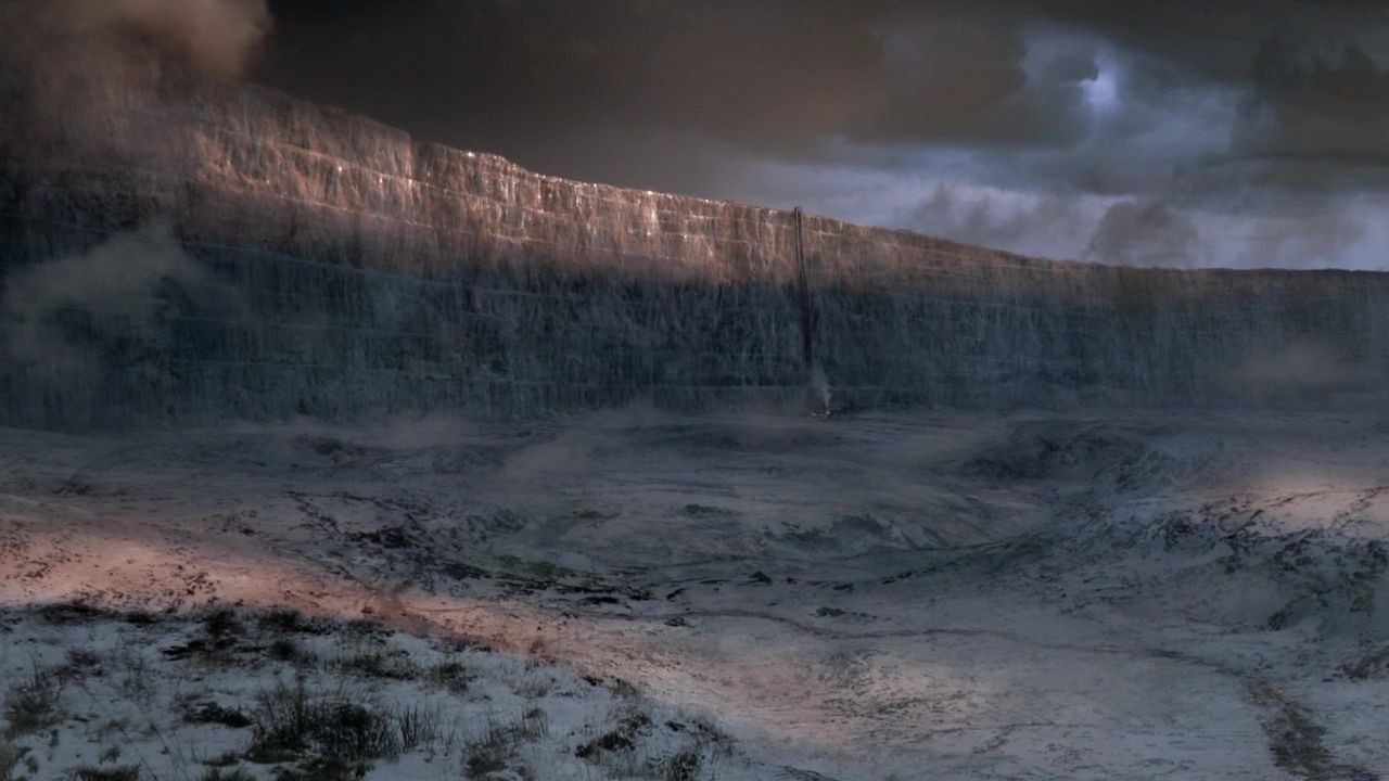 The Wall, a massive structure protecting Westeros from the threats beyond
