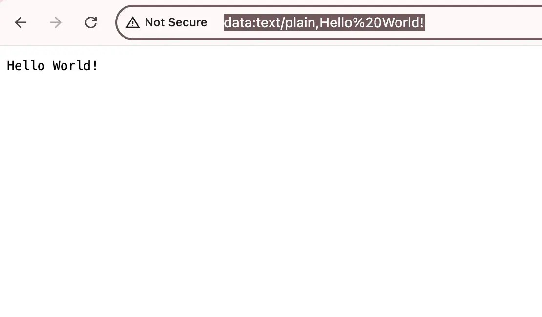 URI syntax example displaying "Hello World"