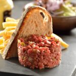 steak tartare served with fries