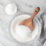 Granulated sugar and cornstarch in small bowls
