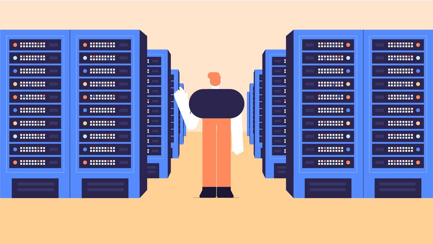 Rack-Mounted Servers in a Data Center