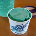 Close up of Mtn Dew Baja Blast Gelato from Taco Bell