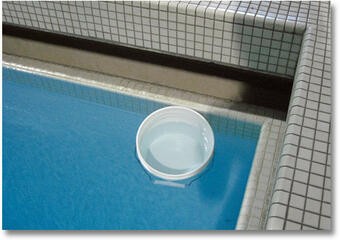 A blue swimming pool
